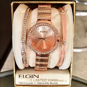 ELGIN WATCH & BRACELET SET.